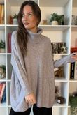 Beyond Terry Oversized Cowl Knit Grey Marl